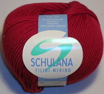 Produktbild von FILINI-MERINO von Schulana - dunkelrot (27) - 50 g / ca. 160 m Wolle