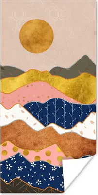 Produktbild von MuchoWow® Poster Gold - Pastell - Muster 60x120 cm - Wandschmuck