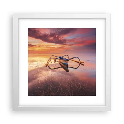 Produktbild von Gerahmtes Poster - Weißer Rahmen - £ódŸ Westen Die Sonne - 30x30 cm - Wand Bild - Wanddeko - Wandbilder - Kunstposter - Wandposter - Bilderrahmen - Bilder - Kunstdruck - P2WAC30x30-4433