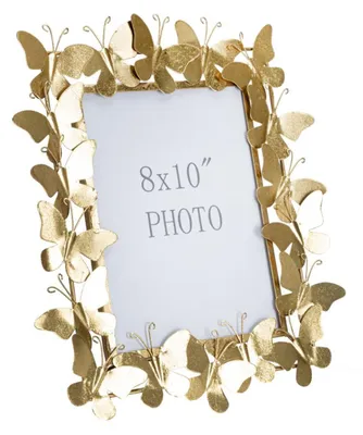 Obrázok produktu pre Fotorámik „Butterfly Glam“ zo zlatého kovu s motýľmi, rozmery 20 x 25 cm