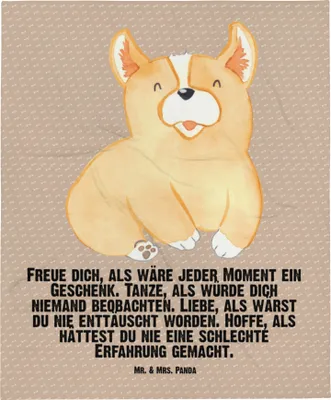 Produktbild von Mr. & Mrs. Panda Babydecke Corgie - Hundeglück - Geschenk, Sprüche, Plaid, Lebensfroh, Spruch, Fleecedecke, Corgi, Schlummerdecke, Hund, Kinderdecke, Erstlingsdecke