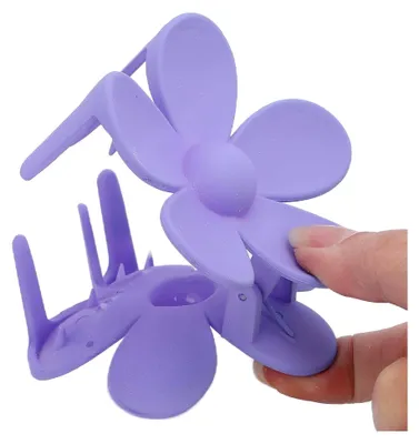 Produktbild von Haarklammern, Blumen-Haarspangen, Blume Haarspange, Matte Oberfläche, leichte Kunststoff-Kieferklammer für Frauen, Mädchen, Kopfbedeckungen(Helles Lila)