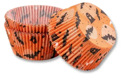 Image de Zenker Moules à muffins en papier Happy Halloween Baking, 50 pièces Moules colorés pour muffins et cupcakes, idéal pour les fêtes d'Halloween
