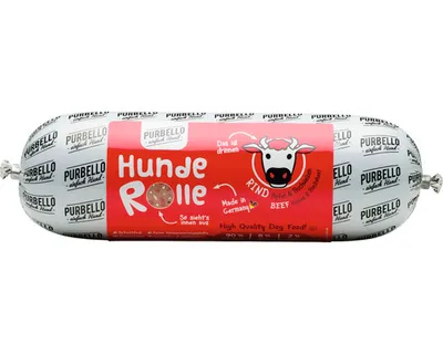 Produktbild von PURBELLO HundeRolle Rind mit Äpfeln & Buchweizen, Adult, jede Rasse, Apfel, Rind, Buchweizen, 800 g