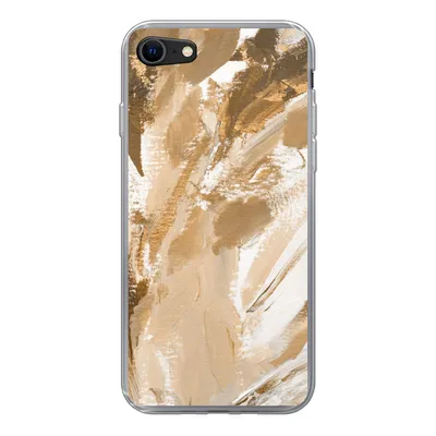 Produktbild von MuchoWow® Handyhülle Schutzhülle Hülle für iPhone 8 Farbe - Gold - Beige Silikon Softcase Handy Hülle - Schutzhaube