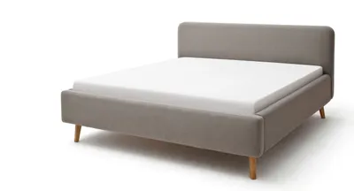 Produktbild von Meise Möbel Mattis Polsterbett 180x200cm Holzfuß Kopfteil Glatt Taupe