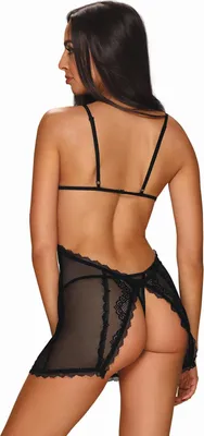 Produktbild von Millagro durchsichtiges Netzkleid mit Tanga - Schwarz
