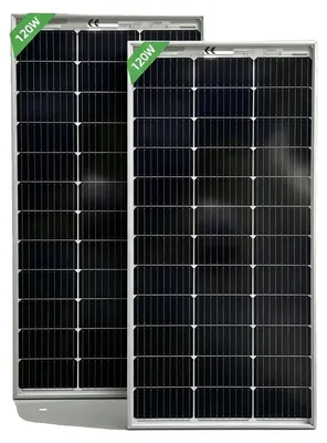 Zdjęcie produktu dla Panele słoneczne, wysoka wydajność, odporne na warunki atmosferyczne, zestaw 2 paneli o mocy 120W