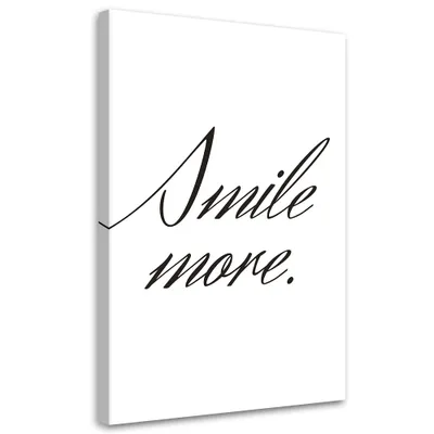 Immagine prodotto di Quadro su tela Sorridi di più 40x60 Feeby Immagine in bianco e nero per la parete pronta per essere appesa