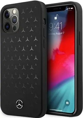 Produktbild von Mercedes MEHCP12LSIPBK iPhone 12 Pro Max 6,7" schwarz/schwarz Hardcase Silikon Sterne Muster Schutzhülle