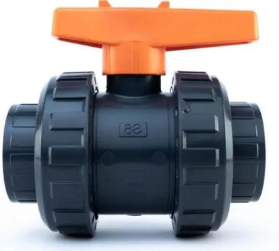 Image de Robinet à boisseau sphérique à 2 voies, raccord PVC 40 mm, robuste et fiable