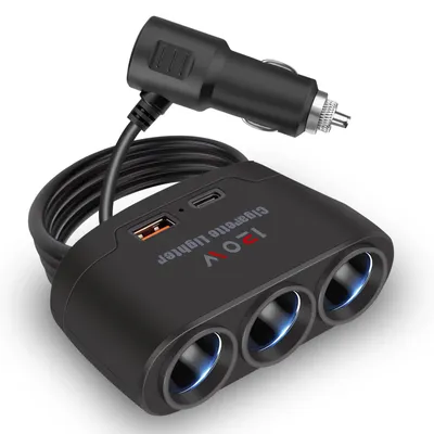 5-in-1 Zigarettenanzünder 120 W USB-C Autolader 12/24 V