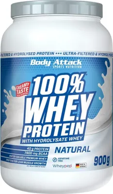 Produktbild von Body Attack 100 % Whey Protein – 900 g Neutral