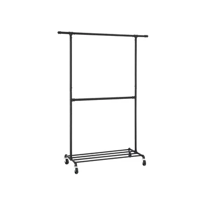 Produktbild von In And OutdoorMatch Kleiderständer Maymie - Auf Rollen - Metall - Kleiderschrank-Organizer - Schlafzimmer - Schwarz - 100x49x198cm