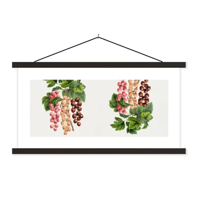 Produktbild von MuchoWow® Textilposter Beeren - Lebensmittel - Obst 90x45 cm mit schwarzem Rahmen - Klemmleisten
