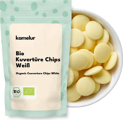 Produktbild von Kamelur® Bio Kuvertüre Weiße Chips 1 kg