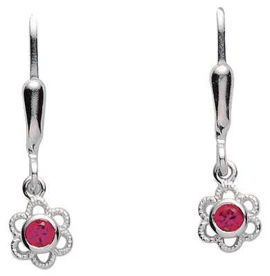 Produktbild von Miamar 02.KS135R Mädchen Ohrringe Blume Silber Zirkonia pink