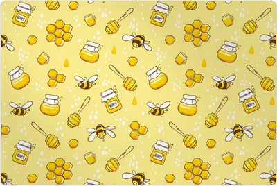 Produktbild von Küchenmatte 120x180 cm Vinylmatte Bodenmatte Dekoration - Flugbienen Honig