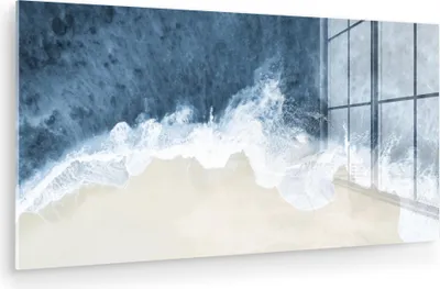 Produktbild von MuchoWow Glasbilder - Bilder auf Wandbild - Foto auf Glas Strand - Meer - Wasser - Natur 40x20 cm Wanddekoration aus Glas - Acrylglasbild - Acrylbilder - Modern - Wandgemälde auf Glas