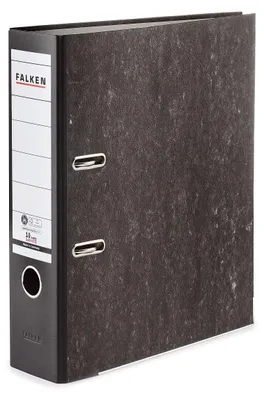 Zdjęcie produktu dla FALKEN Ordner S80 Recycling,80mm breit,DIN A4, Wolkenmarmor,Rücken Farbe schw 20 Stück Verkaufseinheit 663001 4014481118013