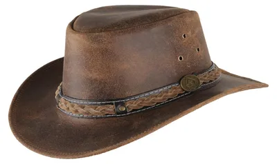 Scippis Outdoor Western-Lederhut Williams geflochtenes Band in braun