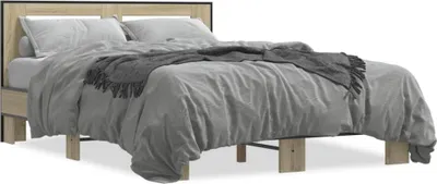 Produktbild von Möbel Bettgestell Sonoma-Eiche 140x200 cm Holzwerkstoff und Metall - Klassische Betten 3280103