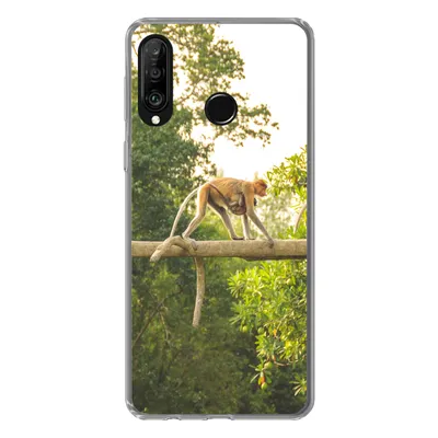 Produktbild von MuchoWow® Handyhülle Schutzhülle Hülle für Huawei P30 Lite Affen laufen auf Ast Silikon Softcase Handy Hülle - Handyhülle