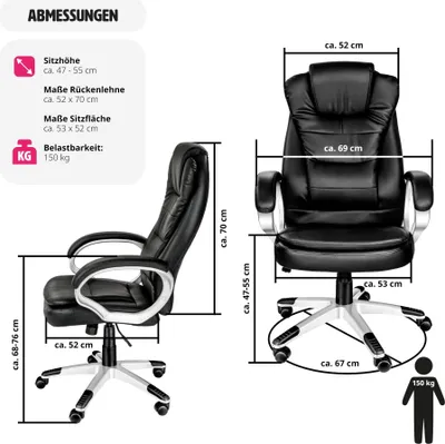 Produktbild von Bürostuhl Zulu ergonomische Form