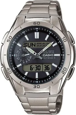Obrázok produktu pre CASIO WAVECEPTOR Titánové hodinky, kremeňové, športové, sivé