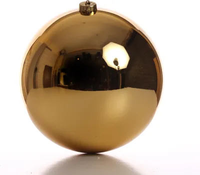 Produktbild von Christbaumkugel - XL Weihnachtskugel - bruchfest - D: 20cm - glänzend - gold