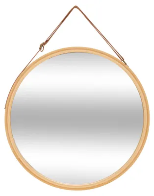 Zdjęcie produktu dla Okrągłe lustro w bambusowej ramie LOBEE, Ø 38 cm