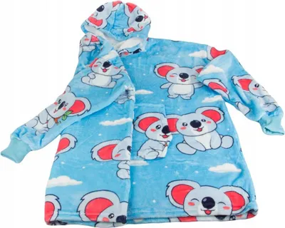 Produktbild von Kuscheldecke Hoodie Koala XXL weich warm Oversize mit Kapuze perfekt für kalte Abende Sofa Freizeit