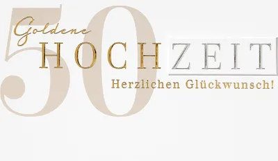 Produktbild von Goldhochzeit - 50. Hochzeitstag - Glückwunschkarte im Format 11,5 x