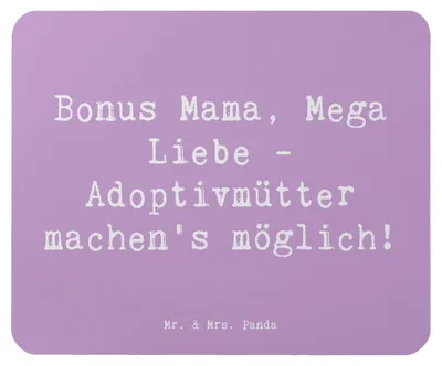 Produktbild von Mr. & Mrs. Panda Mauspad Spruch Adoptivmutter Liebe - Lavendeltraum - Geschenk, computer mousepad, pc, Lächeln, Mutterschaft, Familie, Mouse Pad, Zusammenhalt, Adoption