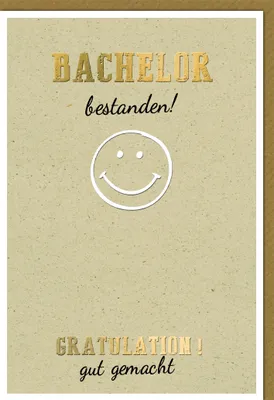 Produktbild von Bachelor - Glückwunschkarte im Format 11,5 x 17 cm mit Umschlag - Smil