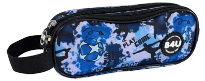 Obrázok produktu pre Puzdro na písacie potreby s motívom futbalu, s dvoma priehradkami, 21 cm