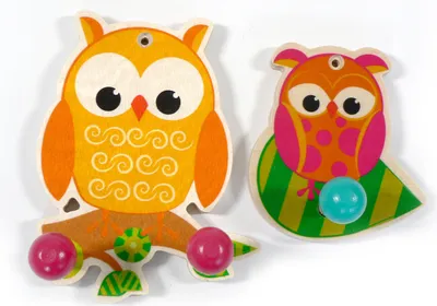 Produktbild von Hess Garderobenhaken Eule - Holz Kinderzimmer Dekoration 2er Set
