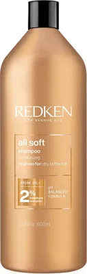 Produktbild von Redken ALL SOFT, Shampoo, trockenes Haar, 1000 ml, Glanz, Weichmachend, Flasche, 1 Stück(e)