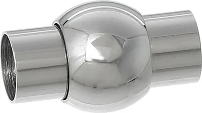 1 Edelstahl Magnetschließe / Magnetverschluss, Kugel, 16x3 mm