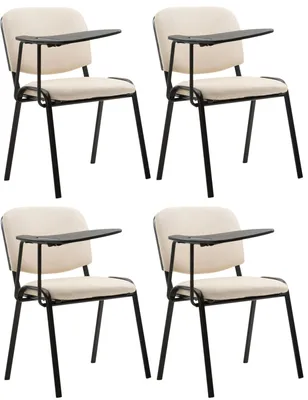 Produktbild von CLP 4er Set Stühle Ken mit Klapptisch Kunstleder gepolstert creme