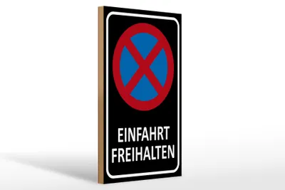 Produktbild von Holzschild Hinweis Einfahrt freihalten, 30 x 20 cm, Holzschilder Achtung Widerrechtlich