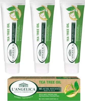 Immagine prodotto di L'Angelica | Dentifricio - Dentifricio all'olio di melaleuca - 75 ml - Senza fluoro - Ingredienti naturali - Antibatterico