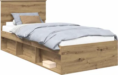 Immagine prodotto di vidaXL Struttura letto Artisan in rovere 90 x 190 cm in legno di pino massiccio