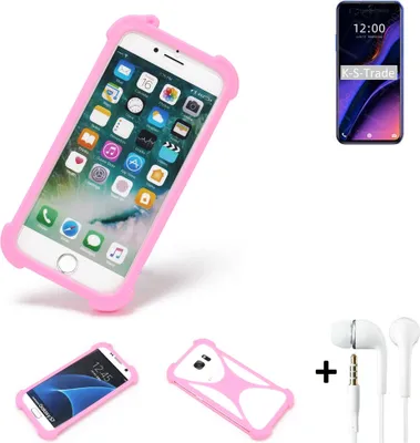 Produktbild von K-S-Trade Bumper + Kopfhörer kompatibel mit Doogee X95 Handy Hülle Schutzhülle Silikon Schutz Hülle Cover Case Silikoncase Silikonbumper TPU