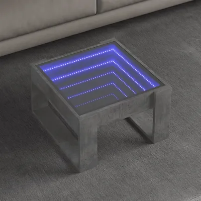 Image de Maison Exclusive - Table basse avec Infinity LED gris béton 50x53x30 cm