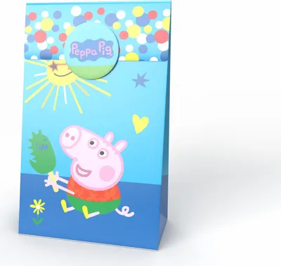 Produktbild von Peppa Pig 10 Party-Tüten Papier inkl. Sticker für Mitgebsel Kindergeburtstag-Gäste