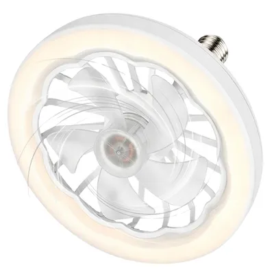 Produktbild von Deckenventilator mit E27-Beleuchtung und Fernbedienung, dimmbares LED-Licht, 3 Geschwindigkeiten, leiser Betrieb
