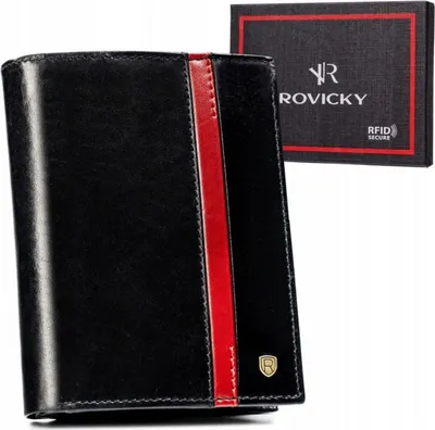 Obrázek produktu pro Rovicky pánská kožená peněženka RFID černá 12,5x9,5 cm