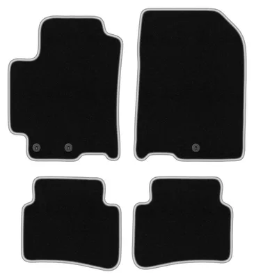 Produktbild von Fußmatten Automatten Velours Schwarz/Silber für Kia Rio IV 2017- Set 4-tlg