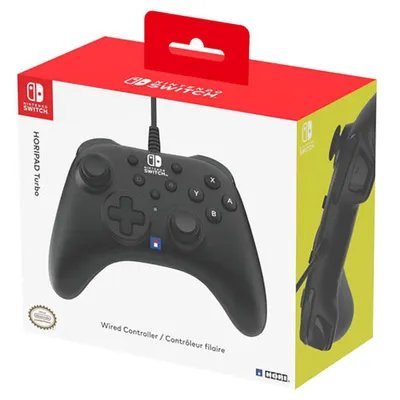 Obrázok produktu pre Hori HORIPAD Turbo, Gamepad, Nintendo Switch, D-pad, Smerové tlačidlá, Tlačidlo domov, Tlačidlo turbo, Kábel, Čierna, 3 m
